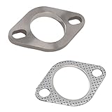 2 Inch 2 Bolt Exhaust Flange Connection Kit, Stainless Steel Exhaust Flange and Gasket, Exhaust Downpipe Flange and Gasket 2 Inch