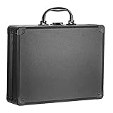 OGA Aluminium Document Case Lockable Briefcase Black Aluminium Briefcase with Key Waterproof Handcase Portable Aluminium Case Office Business Suitcase A4 Paper Document Box 32 x 24 x 7.5 cm