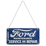 Nostalgic-Art Ford - Service & Retro Hanging Sign - Gift Idea for Car Fans Metal Vintage Design Decoration 10 x 20 cm