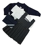 SCHOOL UNIFORM FOR CABBAGE PATCH KID 14-17 INCH[ DOLL NOT INCLUDED]GREY PINAFORE ,WHITE BLOUSE,NAVY CARDY , NAVY BOOK BAG