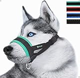 Nylon Soft Dog Muzzle for Dogs Prevent Anti Biting, Barking and Chewing, Adjustable Loop (M, Green)
