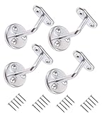 TERF® Set of 4 Heavy Duty Silver Stair Handrail Brackets with Fixing Screws