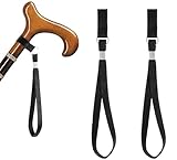 DreamAug 2pcs Walking Stick Wrist Straps – Black Nylon Wrist Loops for Canes & Crutches, Enhanced Support for Hiking, Elderly & More（Fits outer circles of 15mm–25mm in diameter）