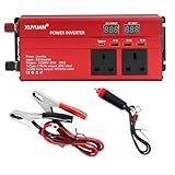 Power Inverter 1200W Car Power Inverter DC 12V/24V to 200V-240V AC, Car Inverter with LED Display, Inverters with 3 UK Sockets and 3 USB Ports and 1 Type-C Port, for Travel Camping