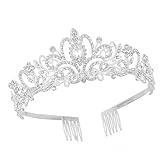 Silver Crystal Tiara Crown, Tiara for Women Queen Crown Tiara Crystal Bridal Princess Headband Crowns for Adults with Comb for Princess Prom, Birthday Party, Wedding