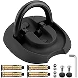 EYPINS High Security Ground Anchor, Hardened Steel Flip Up and Down Steel Ground Wall Chain Lock Anchor, Motorbike Lock Security with 4 Locking Points for Motorcycle Bike Bicycle, Black