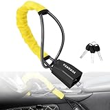 YUFANYA Steering Wheel Lock Seat Belt Lock,Anti Theft Car Security Device Car Lock Car Theft Prevention with 2 Keys,Universal Locks for Car Trucks SUV Van…, Light Yellow (YF102801)