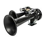 flexzon Truck air horns TGV diesel train airhorn twin black trumpets 24 Volt for lorry truck boat van car tractor