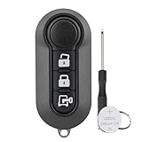 3 Button Car Key Fob Case Cover For Peugeot Boxer VAN Fiat Ducato Citroen Relay Vauxhall Combo with Screwdriver key Ring Battery CR2032(white buttons lock）