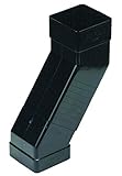 FLOPLAST 65mm Square Downpipe Adjustable Offset Bend - Black
