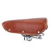Tbest Vintage Bicycle Saddle Classic Comfort Brown Leather Bicycle Bike Cycling Saddle Seat Coffee Rivet Spring Bicycle Seat Saddle for Men Women