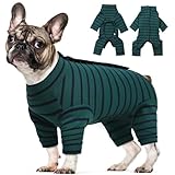 Kuoser Dog Onesie Recovery Suit, Puppy Long Sleeve Bodysuit After Surgery Shirt for Shedding Skin Disease Wound Protection, Pet Pajamas Anti-Licking Cone Alternative for Small Medium Cats Dogs