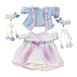 niannyyhouse 20cm Plush Doll Antique Hanfu Suit Shawl Dress Hairpin 8in Doll Dress Up (Blue+Purple)