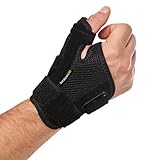BraceUP Thumb Support Brace - Splint for Spica and Hand Support, for Arthritis, Tendonitis, Carpal Tunnel Pain Relief and Thumb Sprain (Black)