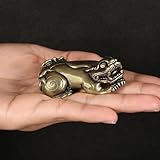 RHHRSM Small Brass Statue Brass Pixie Small Ornament Sculpture Decor Copper Miniature Metals Decoration Vintage For Office Home Feng Shui Casting Bronze Sculptural