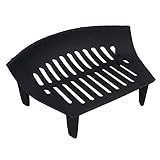 AB Tools 12" Fire Grate For 14" Fireplace Cast Iron Coal Log Black Front Open Basket
