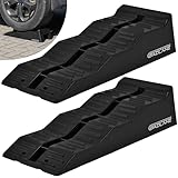 GADLANE Caravan Levelling Ramp Set - 2 Pack Heavy Duty Motorhome Levelling Ramps for Campervans, Trailers - UV-Resistant Wheel Chocks with Anti-Skid Grooves (Load Capacity: 4.5 Tonnes) - BLACK
