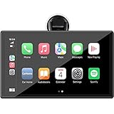 LAMTTO 9 Inch Wireless Car Stereo with Apple Carplay and Android Auto,Backup Camera,Portable Touch Screen Car Play GPS Navigation for Car,Car Audio Receivers with Mirror Link,Bluetooth,FM, Siri