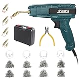 Hot Stapler Plastic Welding Machine Repair Welder Kit, Car Bumper Repair Kit with 800Pcs Flat/Wave/Outside Inside Corner Hot Staples for Repairing Crack Broken Plastic