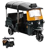 TOYANDONA Thai Tricycle Model Toy Simulation Tuk Tuk Car Figurine Children Alloy Vehicle Toy Model for Desktop Cake Topper Decoration Birthday Green