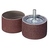 wolfcraft Rotary Drum Sander, Ø 45 mm I 2038000I Set with 2 Sanding Belts I grit 80, 150 I for Wood, Metal, Plastic I 6 mm Round Shank I for Drills
