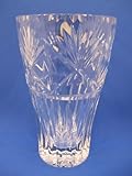 Royal Doulton Traditional Pattern Cut Waisted Vase Crystal Glass Height 15.5cm Made In England