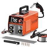 FEIFANKE Gasless MIG Welders 240V 135A Portable Welding Machine 3-in-1 MIG/ARC/Lift TIG Inverter Welder IGBT Synergy Stick Welder Smart Digital LED Dispaly with Flux Core Welding Wire and MIG Torch