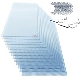 GARDEBRUK® 14x Polycarbonate Twin Wall Sheets & 50x Stainless Steel Glazing Clips | 10.25 m² | 4mm Double Wall Greenhouse Roofing | Clear Multi Panels Plastic | Outdoor Canopy | 121x60.5cm