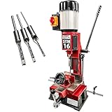 LUMBER JACK Bench Morticer with Sliding Table 370W Motor, Mortising Tenon Machine for Woodworking Drilling Wood Metal Milling Slotting