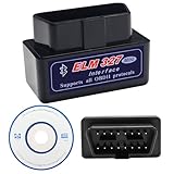 Mini Bluetooth OBD2 Code Reader, OBD II Diagnostic Scan Tool, OBD2 Scanner Car Engine Scanner for Android & Windows, Check Engine Code Reader with Fault Code Reader, V2.1