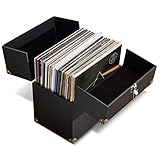 Legend Vinyl Record Storage Box – Holds 50 LPs, 12-Inch Vinyl Storage Case with Front & Back Opening Panels, Flight Case Style, Durable & Robust Design