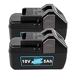 LabTEC BSL1830 2 Packs 18V 5000mAh Lithium Battery for Hitachi, Replacement Battery for Hitachi BSL1815 BSL1815X BSL1815S BSL1830 BSL1830C 330067 330068 330139 330557 339782 Power Tool