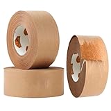 TAPEBEAR Water Activated Tape, Fiber Reinforced Gummed Tape 50mm*50m, Kraft Paper Tape Biodegradable Brown Packing Tape for Security Sealing, Heavy Duty Packaging and Shipping,3rolls