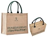 Norsenvia Jute Bag with Zip Beach Bag Shopper Jute Bag Waterproof Shopping Bags Foldable Handbag Gift Bag, multicoloured, 34 x 15 x 27cm