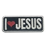 I Love Jesus Patch Christian Faith Embroidered Iron On Sew On Badge for Jacket Vest Shirt Hat Backpack Clothes Bible Verse Religious Gift Decoration Church Ministry Workwear 3 inches