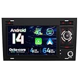 XTRONS Android 14 Car Stereo Octa-Core 4GB+64GB Car Radio for Audi A4 E6 B7/S4 B7 B6/RS4 B7/SEAT Exeo, 7" Radio Player w 4G ASM DSP 2K CarAutoPlay Auto GPS Navigation Bluetooth New UI, Optional DAB+