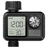 Xtsuen Water Timers for irrigation, Hose Timer with Rain Delay/Automatic & Manual Mode, Sprinkler Timer for Garden IPX5 Waterproof/Large Screen LCD Display