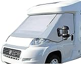 External Thermal Screen Cover Silver Windscreen Insulation with Zip Opening for Fiat Ducato Peugeot Boxer Citroen Relay X250/290 from 2006-2025 Campervan Motorhome Cab Blinds