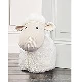 Soft Fluffy Fabric Sheep Door Stop Animal Cuddly Doorstop Home Office