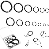 aiyraa 26 Pcs Fishing Rod Repair Kit, 13 Sizes Rod Ceramic Guides Ring Set,Fishing Rod Eyes Repair Kit, Fishing Accessories Set, Replacement for Rod Tip fishing pole accessories rod guide repair