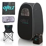 New + Even Hotter 2025 CHILLZ® Steam Sauna Portable Sauna Pod – Full Body Sauna Steam Tent, w/Remote + Touchscreen. 1200W 3 Litre Generator Hottest on The Market inc Chair, Dry Towel, Dry Mat