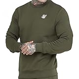 SikSilk Men's Essential Pullover Sweatshirt Khaki. M