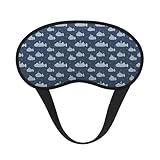 Kuilepa Submarine with Periscope Print Sleep Eye Mask for Men Women,Light Blocking Night Blindfold,Soft Eye Shade Cover for Travel