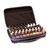 Hartem - Alcohol Ink Storage Case and Acrylic Paints Organizer for Modeling and Miniatures | Capacity for 60 Bottles | Foam Insert, Inner Pocket, and Double Zipper Closure