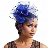 MUNSKT Women Fascinators Hat Organza Flower Wedding Fascinator Headband Feather Headdress Headpieces Bowler Top Hat Hair Tea Party Hat Flapper Pillbox Fascinator