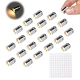 Pumwoy 20Pcs Mini Led Lights, Mini Electric Lights for Dollhouse, Miniature Lights Battery Included, Tiny Lights for Hand Craft, Dolls House Lights Dollhouse Accessories (Warm White)
