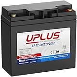 UPLUS 12V 20Ah LP12-20 Rechargeable Sealed Lead Acid Battery, Deep Cycle AGM-SLA Batteries, M5 Terminal, for Ride-on Mower, Golf Trolley, Mobility Scooter, Powerchair, Lawn Tractor, etc