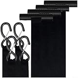 ComfyHarbor Kayaks Canoe Hood Trunk Anchor Straps for Cars, Heavy Duty Polyester Tie Down with S-Clip, Bow Stern Secure Points 7.09 Inch Loop(4pcs with buckles)