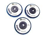Weller Werkzeuge 3-Piece Flap Discs Set, 40 Grit, Stainless Steel, Compatible with Bosch GWS 10.8/12 V, Würth BTI, Berner 10.8/12 V Angle Grinders