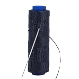 Shelver Waxed Thread, Strong Thread for Leather, Upholstery, Shoe, Bag, incl. NEEDLE (Colour: BLACK)